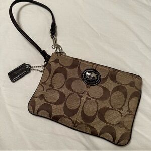 Vintage Coach Canvas Wristlet